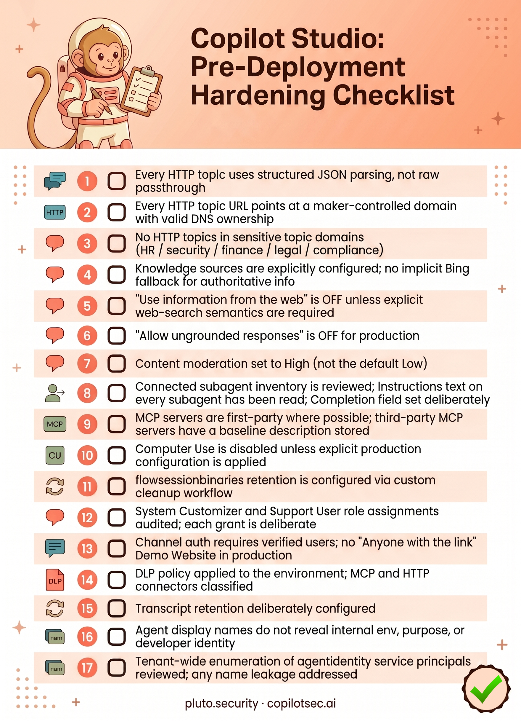 Copilot Studio Pre-Deployment Hardening Checklist