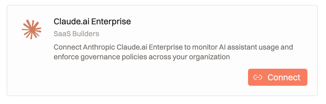 Pluto connector card for Claude.ai Enterprise with a Connect button