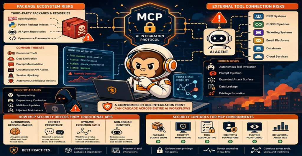 MCP Security in AI Integration Protocols, Package Ecosystems, and External Tool Connections